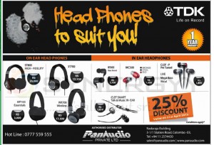 TDK Headphone Promotion in Sri lanka – Discounts Upto 25% till 31st April 2013