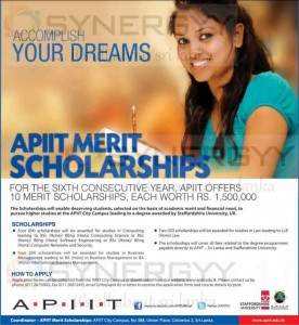 APIIT Merit Scholarships for Undergraduates worth of Rs. 1,500,000 each – Open Now