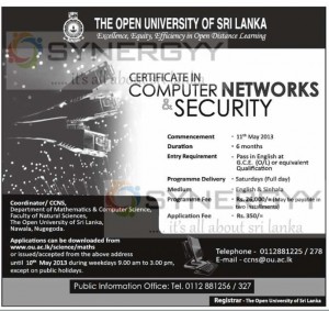 Certificate in Computer Networks & Security - OUSL