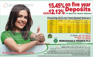 Highest Interest rate for FD In Sri Lanka as 15.45%