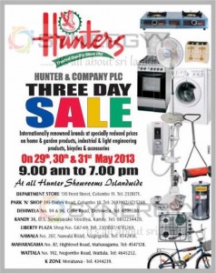 Hunters 3 Day Sales from 29th to 31st May 2013