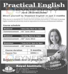 Practical English – Royal Institute – June 2013 Enrolment