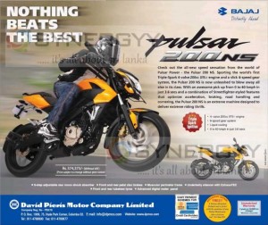 Pulsar 200 NS Price and Features in Sri Lanka – Rs. 419,300.00 (All Inclusive of VAT) – May 2013