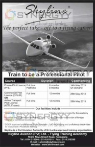 Skyline Professional Pilot Courses – Commencement from 14th May 2013