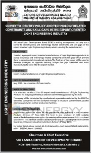 Survey Identifies Policy and Technology Related Constraints and Skill Gaps in the export oriented light engineering industry 