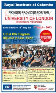 University of London International Degree Programme 1st Batch Enrolment on May 2013