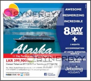 8 Day Cruise and 3Nights Accommodation – 11 Days Alaska tour for Rs. 399,900.00