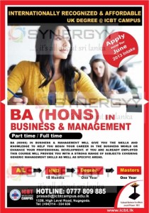 BA (Hons) in Business & Management Part time Full time by ICBT