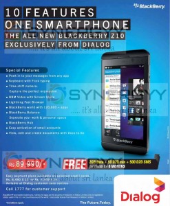 Blackberry Z10 for Rs. 89,990.00 from Dialog