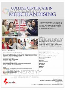 College Certificate in Merchandising by Brandix College of Clothing Technology
