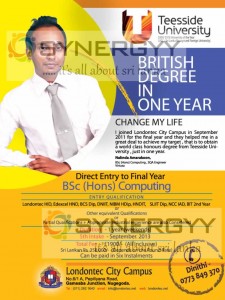 Teesside University degree in Sri Lanka