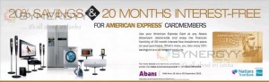 20% Savings & 20 Months Interest-Free For American Express Card members