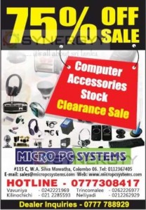 75% Stock Clearance Sale on Computer Accessories from Micro PC System