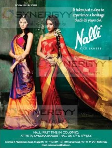 Nalli Silk Sarees Sale in Colombo on 12th & 13th July at Taj Hotel