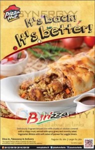 Pizza Birizza Back with Much taster Now for Rs. 260.00 upwards