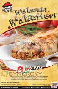 Pizza Hut Introduce Birizaa for Rs. 260.00 upwards 