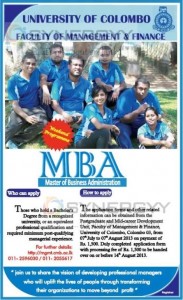 University of Colombo MBA Programme – Admission Called now