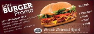 Grand Oriental Hotel BURGER Promo from 12th to 24th August 2013