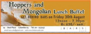 Hoppers & Mongolian Lunch Buffet at BARS Café on 30th August 2013
