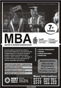 ICBT MBA Degree Programme New Enrollment for September 2013 intakes