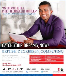 Information Technology Degree Programme by APIIT – For October 2013 Intakes