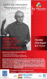 Innovation through the Eyes of an Entrepreneur – Lecture at IESL 