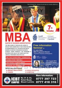 MBA (Master of Business Administration) from ICBT
