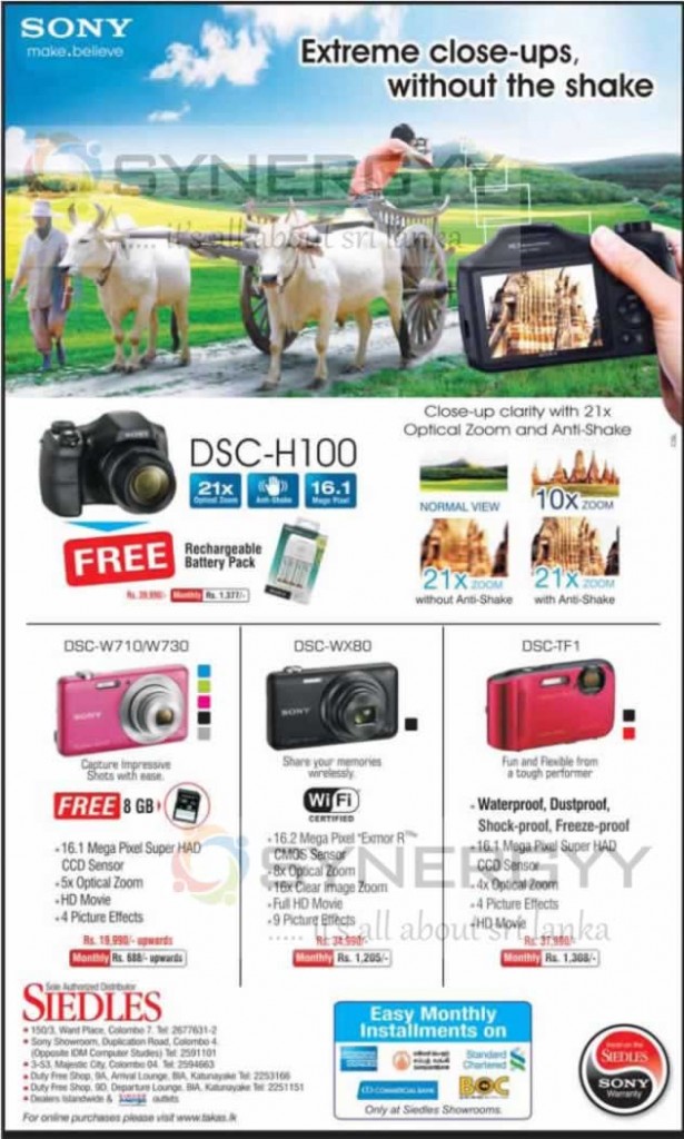 Sony Camera’s in Sri Lanka August 2013 SynergyY