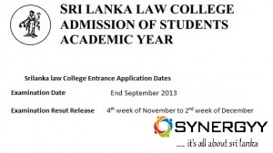 Sri Lanka Law College Entrance Examination 2013 for 2014 academic Year