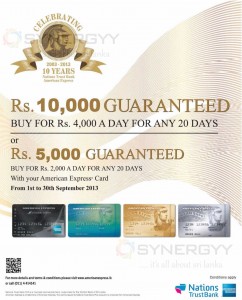 10th Year Celebration Promotion from American Express in Sri Lanka