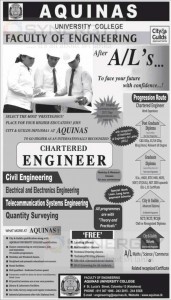 Chartered Engineering Programme with Aquinas University College – New Intakes in September 2013