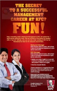 Job Vacancy in KFC Sri Lanka