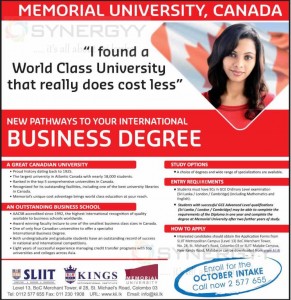 Memorial University  Canada Business Degree Programme in Sri lanka
