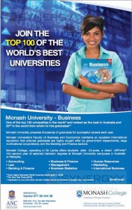 Monash University Degree Programmes in Sri Lanka with ANC
