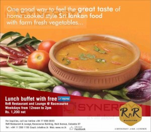 RnR Lunch buffet for Rs. 1,200.00 Net at Colombo 07
