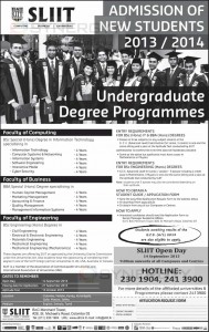 SLIIT Undergraguate Degree Programme Applications are Issuing Now till 27th September 2013
