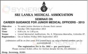 Seminar on Career Guidance for Junior Medical officers by Sri Lanka Medical Association
