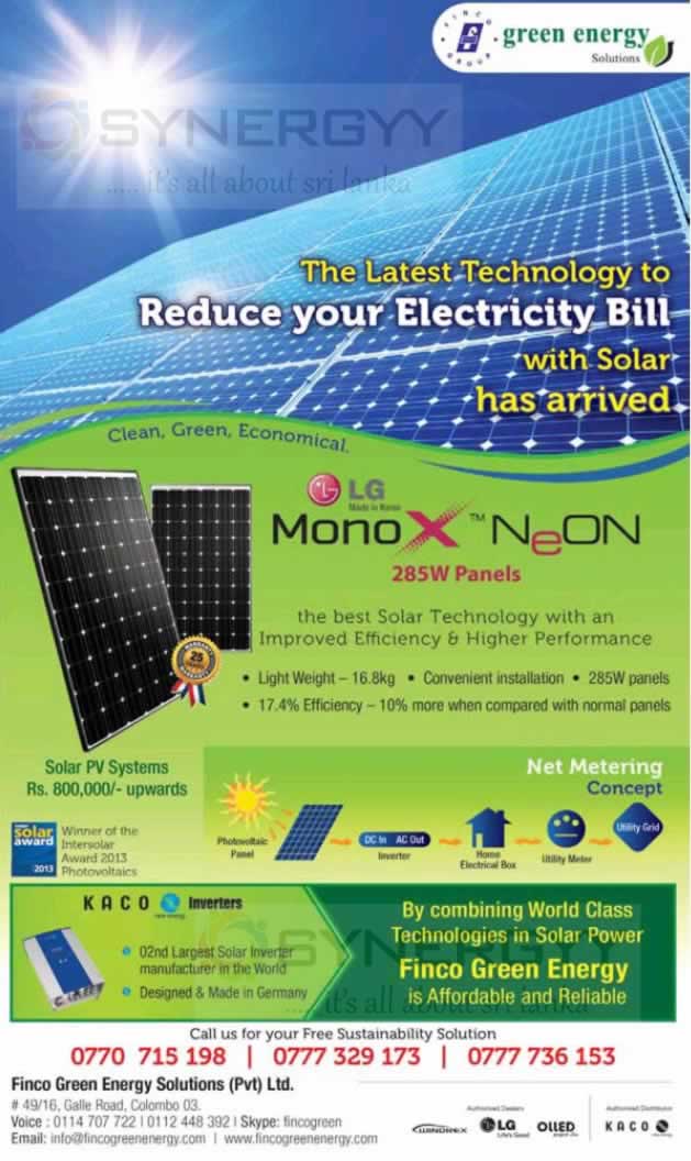 Solar Power Generation Green energy solution in Sri lanka – Rs 