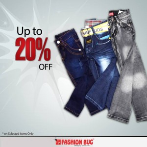 Upto 20% Off on Girls and Kids Jeans and Men T-Shirts at Fashion Bug