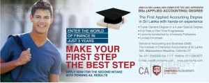 BSc. (Applied Accounting) Degree from CA Sri lanka