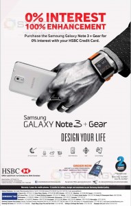 Buy Samsung Galaxy Note 3 & Galaxy Gear Smart Watch for HSBC 0% Installment Scheme – Till 30th October 2013