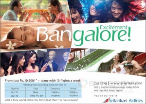 Exciting Bangalore Shopping Now for Rs. 10,900.00 + Taxes from Sri Lanka