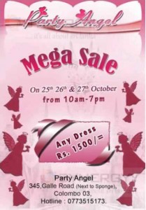 Party Angel Mega Sale in Colombo till 27th October 2013
