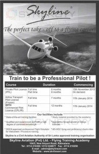 Private Pilot and Commercial Pilot Licence in Sri Lanka from Skyline Aviation