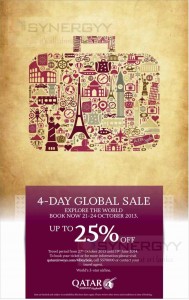 Qatar Airways 4-Day Global Sale – Starts today to 24th October 2013