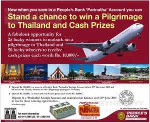 Save in a People’s Bank Parinatha Account and Stand a Chance to will Pilgrimage to Thailand