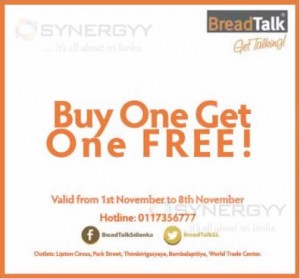 Bread Talk Buy One Get One FREE Promo – 1st Nov to 8th Nov 2013