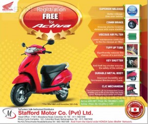 Honda Activa Motorcycle for Rs. 216,500.00 in Sri Lanka