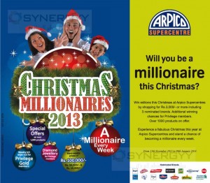 Arpico Supercentre Millionaire – Valid till 9th January 2013