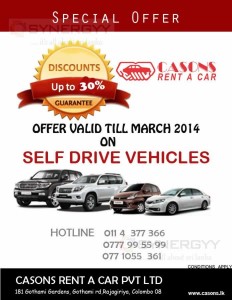Casons Rent a Car Rates and Discount Promotions till March 2014